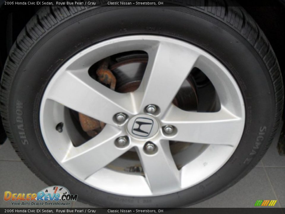 2006 Honda Civic EX Sedan Royal Blue Pearl / Gray Photo #34