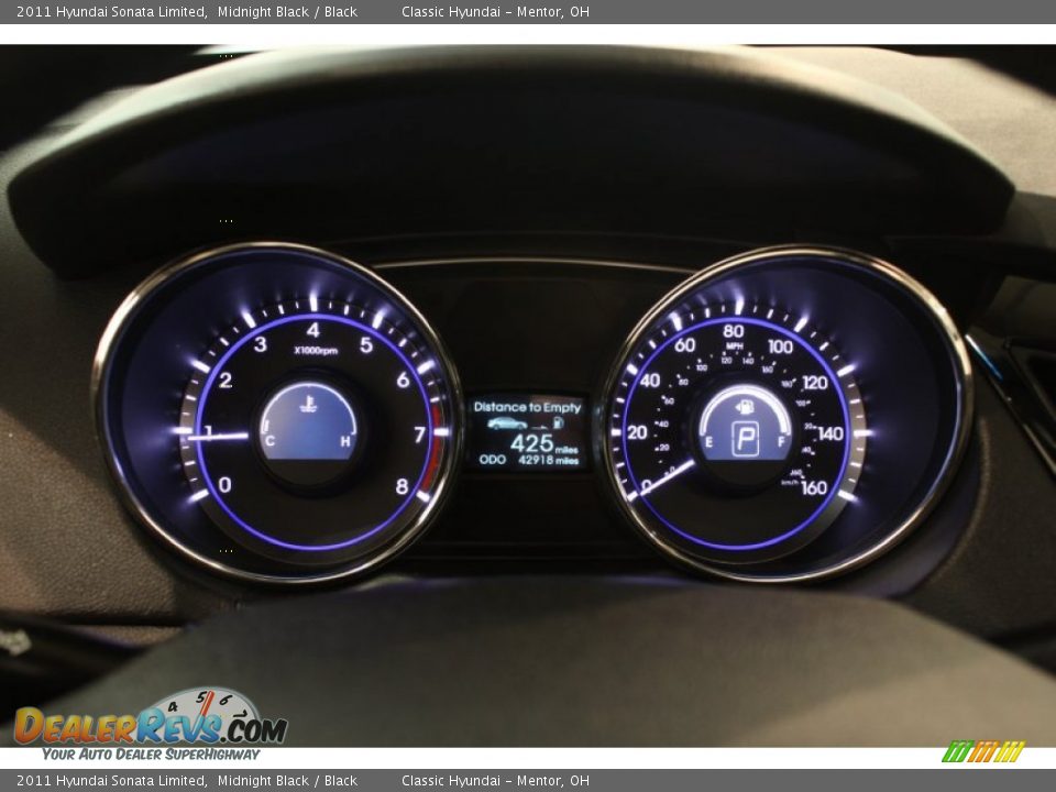 2011 Hyundai Sonata Limited Midnight Black / Black Photo #7
