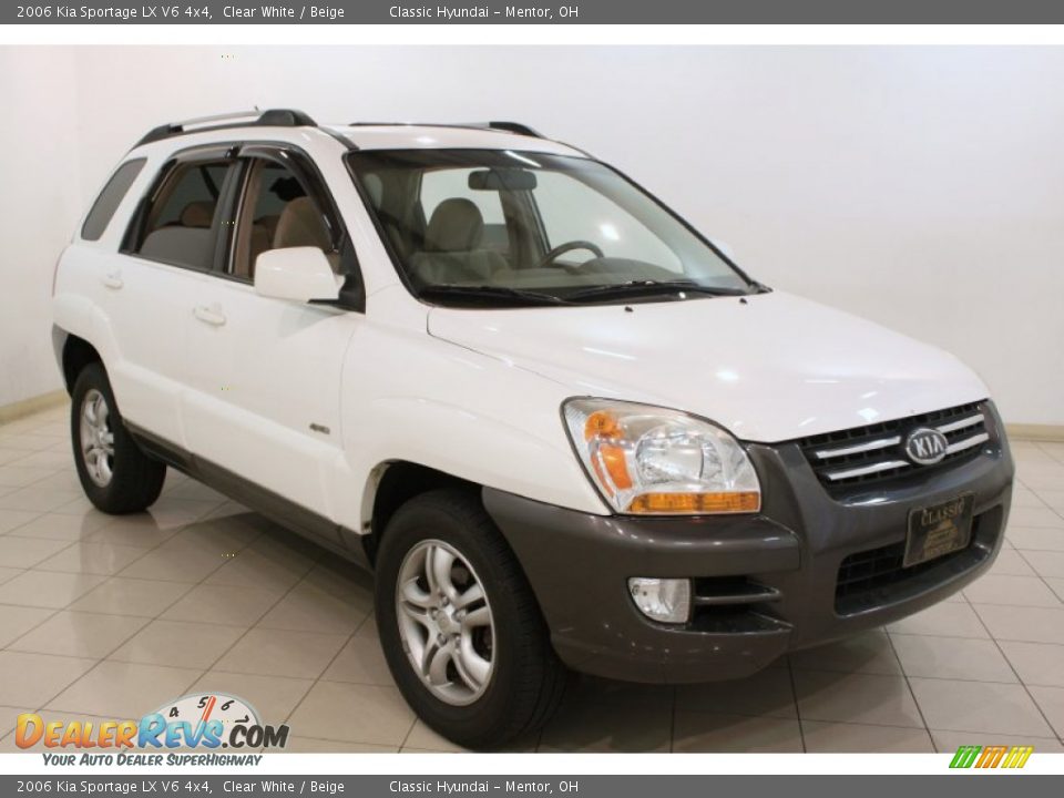 2006 Kia Sportage LX V6 4x4 Clear White / Beige Photo #1