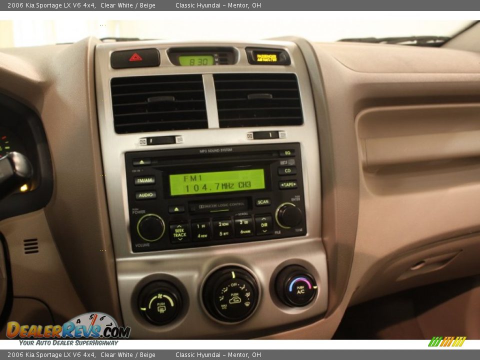 2006 Kia Sportage LX V6 4x4 Clear White / Beige Photo #8
