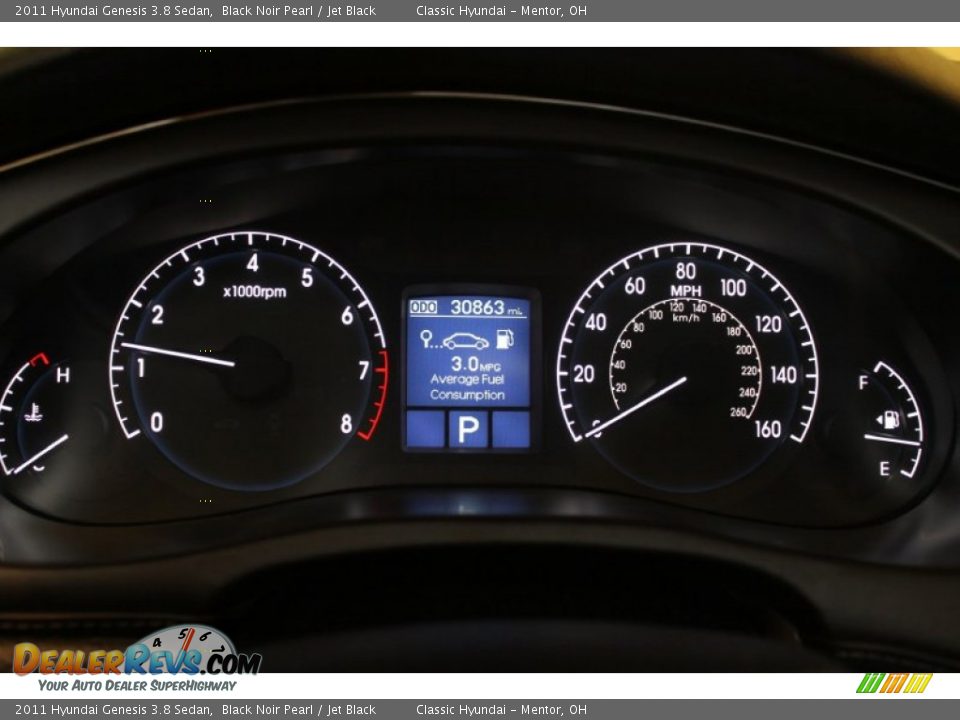 2011 Hyundai Genesis 3.8 Sedan Black Noir Pearl / Jet Black Photo #7