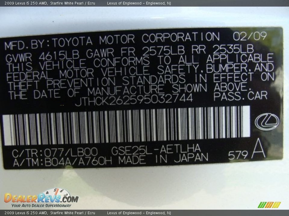 2009 Lexus IS 250 AWD Starfire White Pearl / Ecru Photo #24