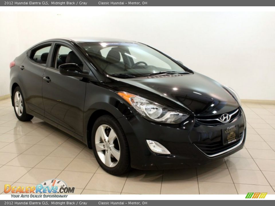 2012 Hyundai Elantra GLS Midnight Black / Gray Photo #1