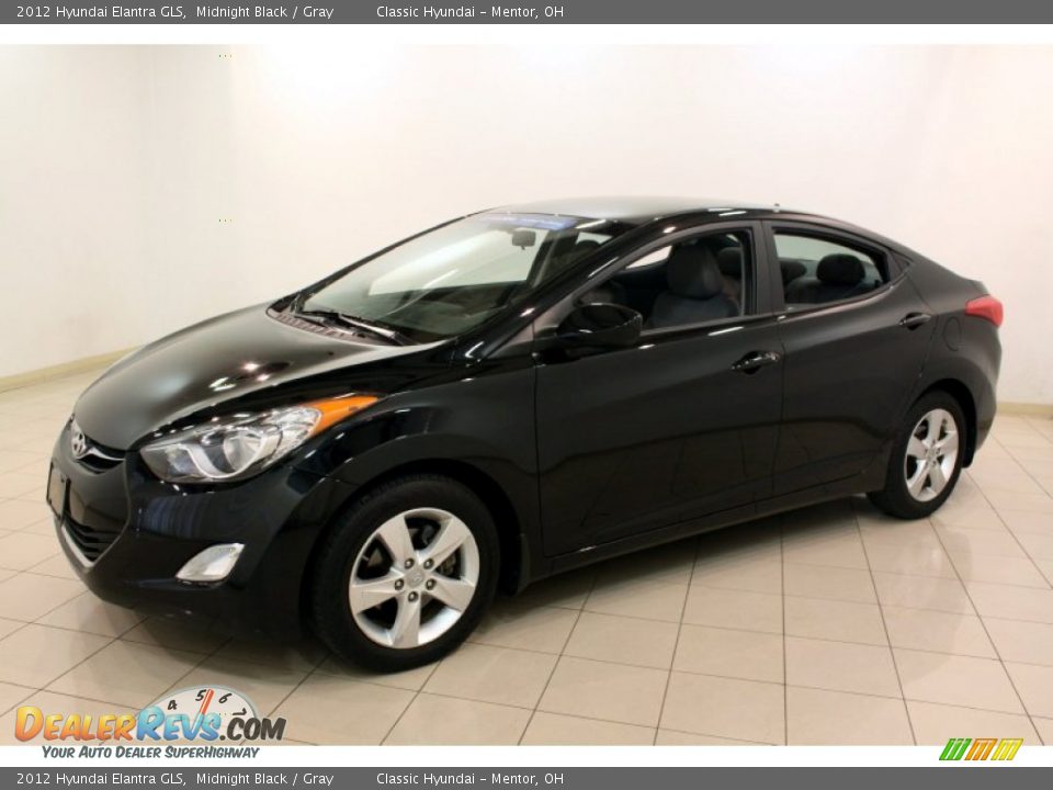 2012 Hyundai Elantra GLS Midnight Black / Gray Photo #3
