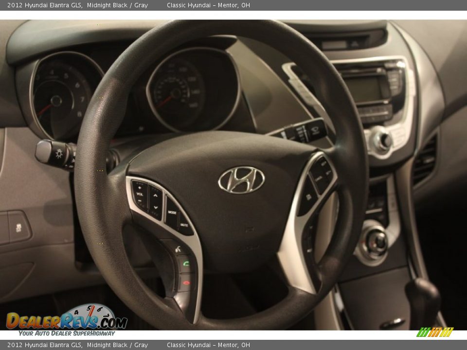 2012 Hyundai Elantra GLS Midnight Black / Gray Photo #6