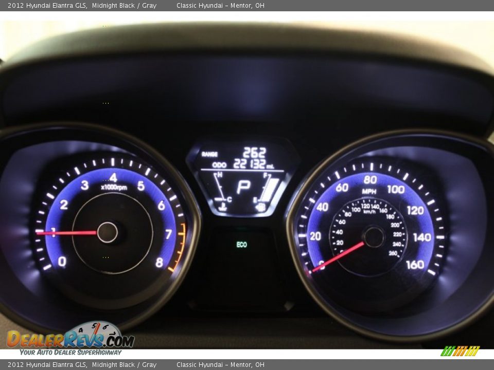 2012 Hyundai Elantra GLS Midnight Black / Gray Photo #7