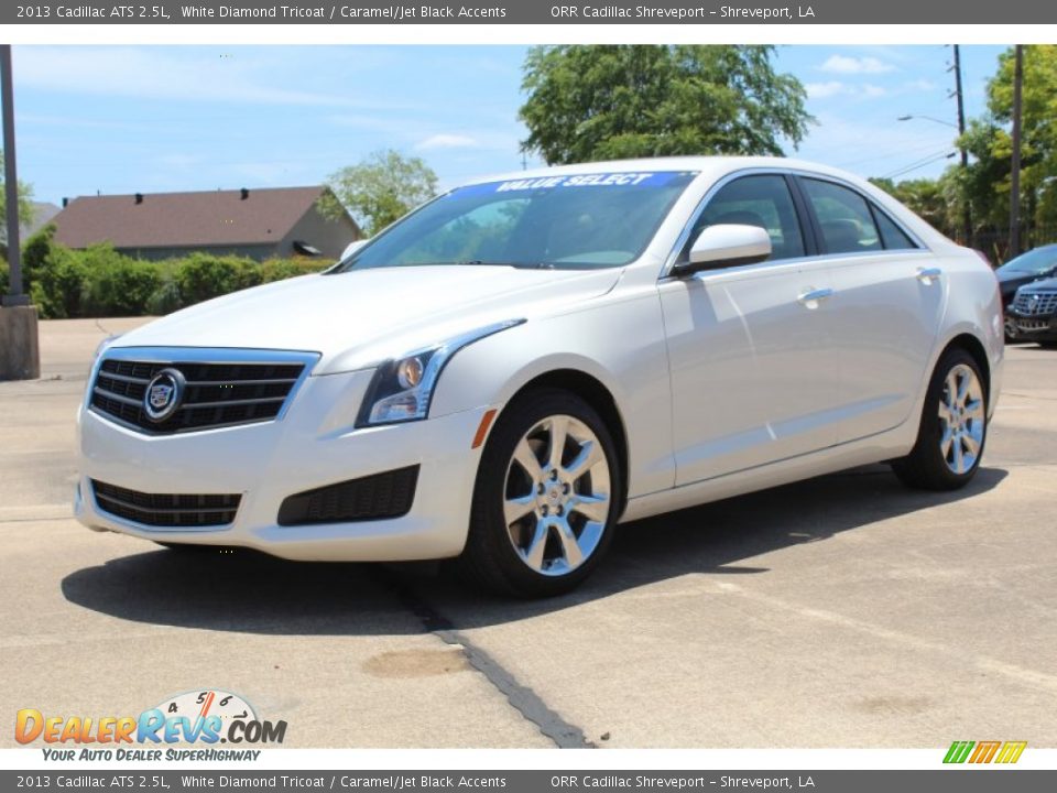 2013 Cadillac ATS 2.5L White Diamond Tricoat / Caramel/Jet Black Accents Photo #2