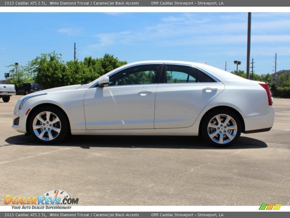 2013 Cadillac ATS 2.5L White Diamond Tricoat / Caramel/Jet Black Accents Photo #5
