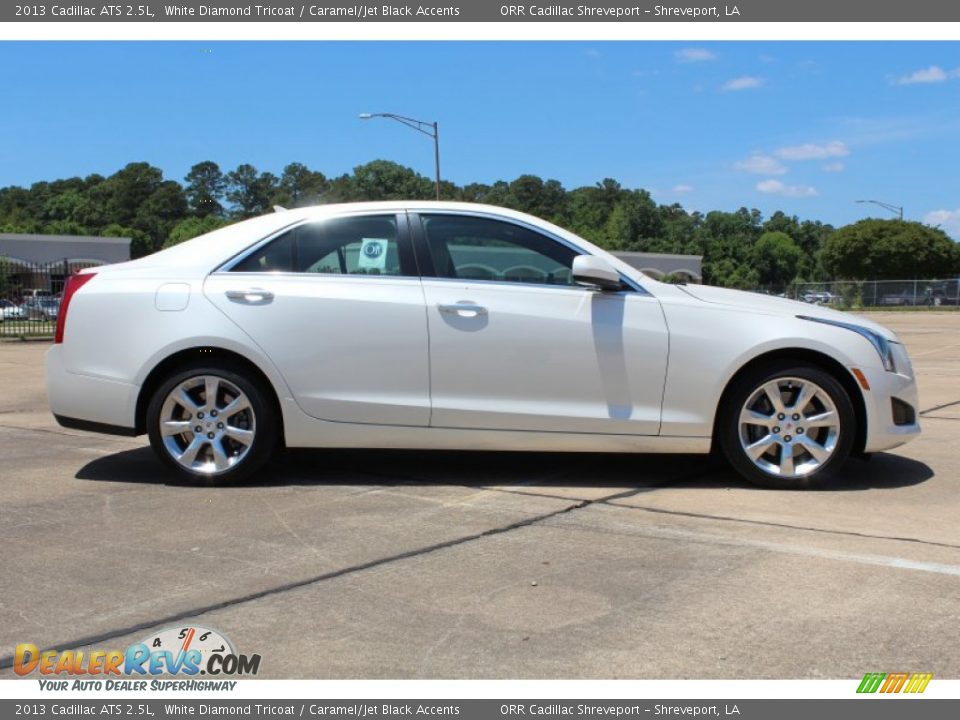 2013 Cadillac ATS 2.5L White Diamond Tricoat / Caramel/Jet Black Accents Photo #6