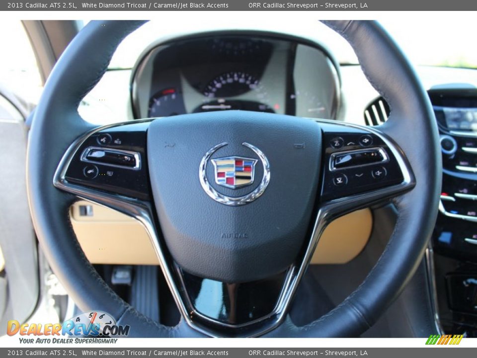 2013 Cadillac ATS 2.5L White Diamond Tricoat / Caramel/Jet Black Accents Photo #14