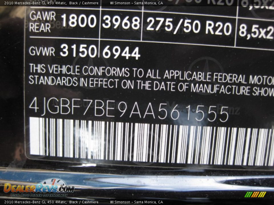 2010 Mercedes-Benz GL 450 4Matic Black / Cashmere Photo #26
