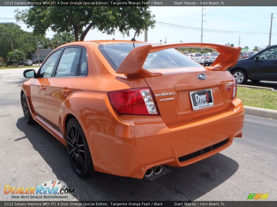 2013 Subaru Impreza WRX STi 4 Door Orange Special Edition Tangerine Orange Pearl / Black Photo #4