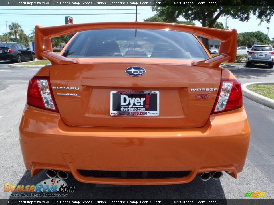 2013 Subaru Impreza WRX STi 4 Door Orange Special Edition Tangerine Orange Pearl / Black Photo #5