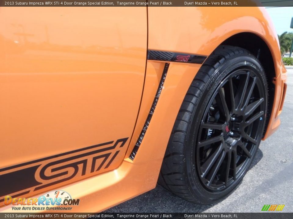 2013 Subaru Impreza WRX STi 4 Door Orange Special Edition Logo Photo #12