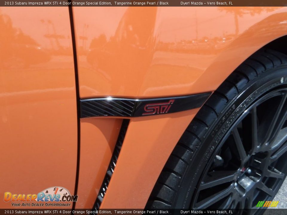 2013 Subaru Impreza WRX STi 4 Door Orange Special Edition Logo Photo #13
