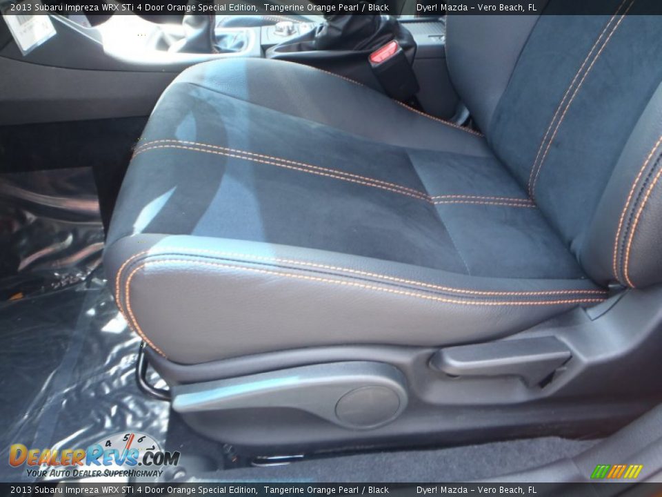 Front Seat of 2013 Subaru Impreza WRX STi 4 Door Orange Special Edition Photo #23