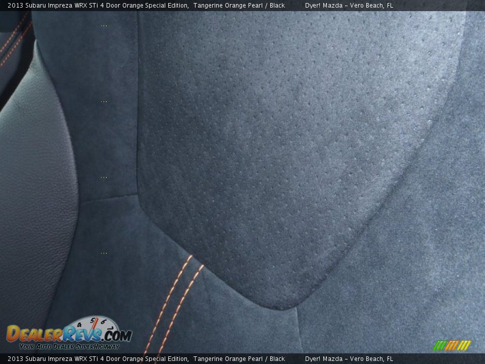 Front Seat of 2013 Subaru Impreza WRX STi 4 Door Orange Special Edition Photo #25