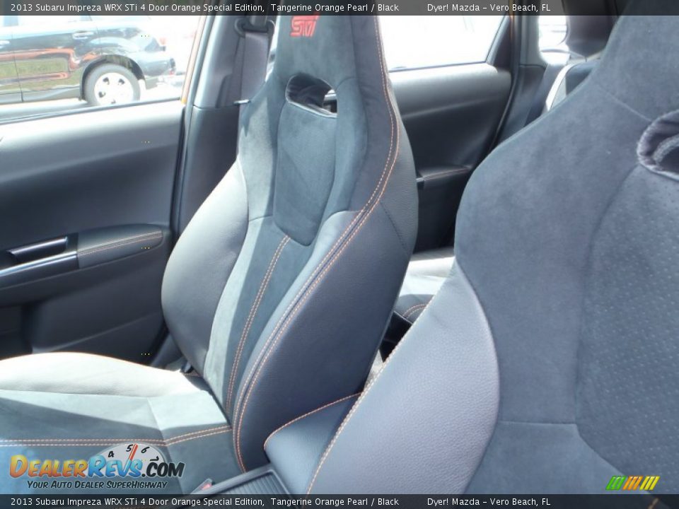 Front Seat of 2013 Subaru Impreza WRX STi 4 Door Orange Special Edition Photo #26