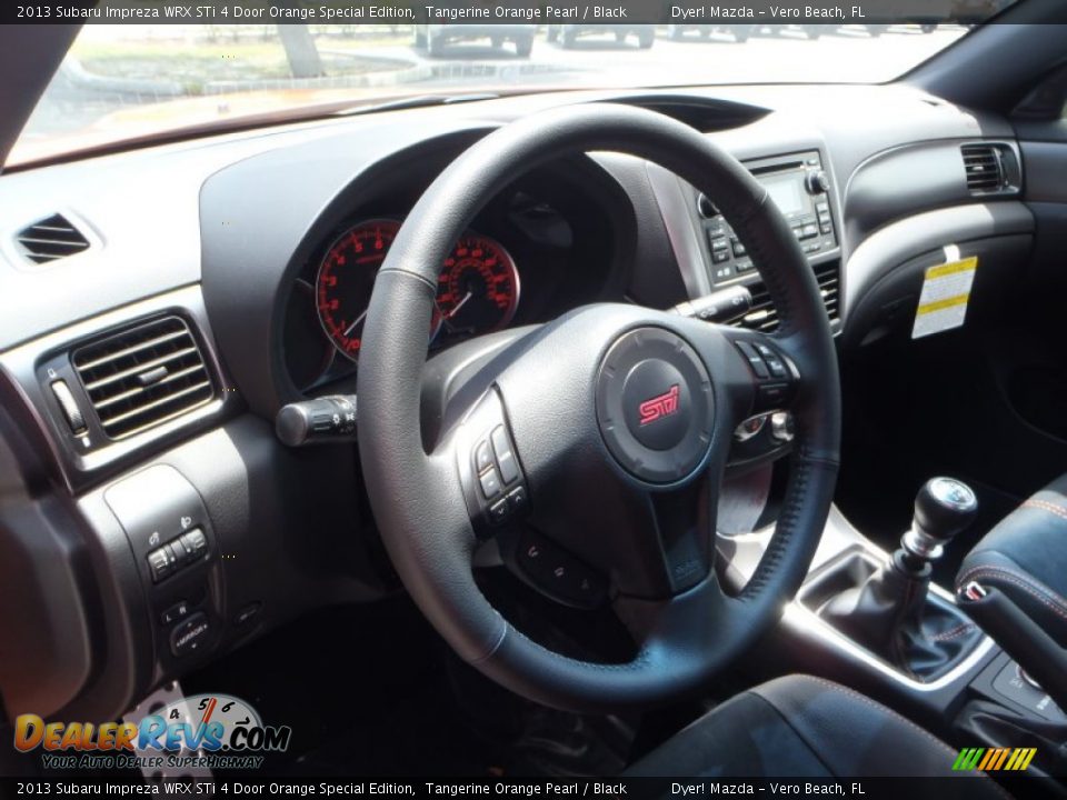 2013 Subaru Impreza WRX STi 4 Door Orange Special Edition Steering Wheel Photo #27