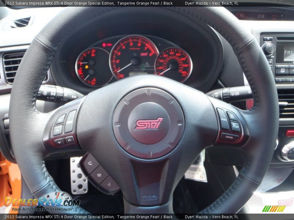 2013 Subaru Impreza WRX STi 4 Door Orange Special Edition Steering Wheel Photo #28