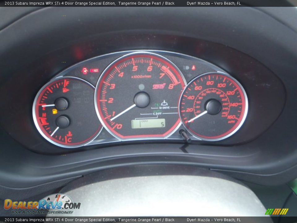 2013 Subaru Impreza WRX STi 4 Door Orange Special Edition Gauges Photo #29