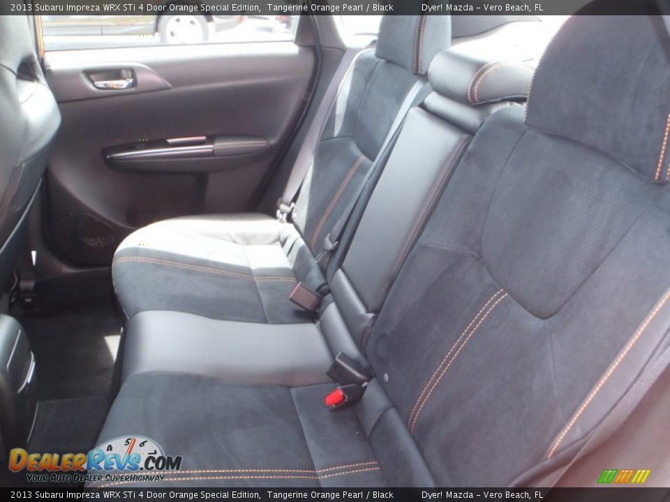 Rear Seat of 2013 Subaru Impreza WRX STi 4 Door Orange Special Edition Photo #36