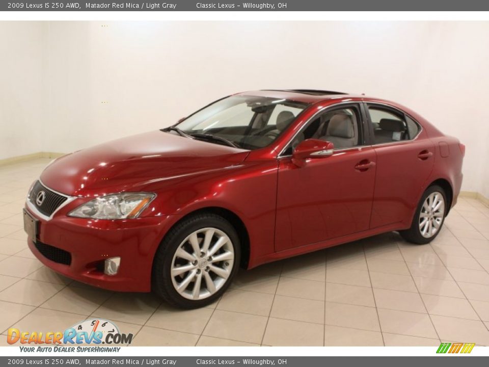 2009 Lexus IS 250 AWD Matador Red Mica / Light Gray Photo #3