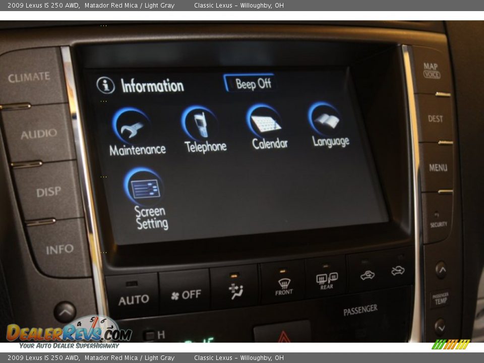 2009 Lexus IS 250 AWD Matador Red Mica / Light Gray Photo #16