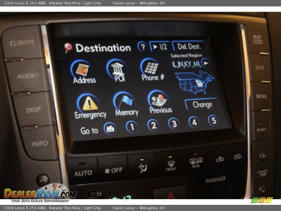 2009 Lexus IS 250 AWD Matador Red Mica / Light Gray Photo #18