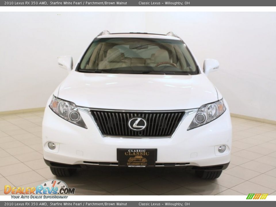 2010 Lexus RX 350 AWD Starfire White Pearl / Parchment/Brown Walnut Photo #2