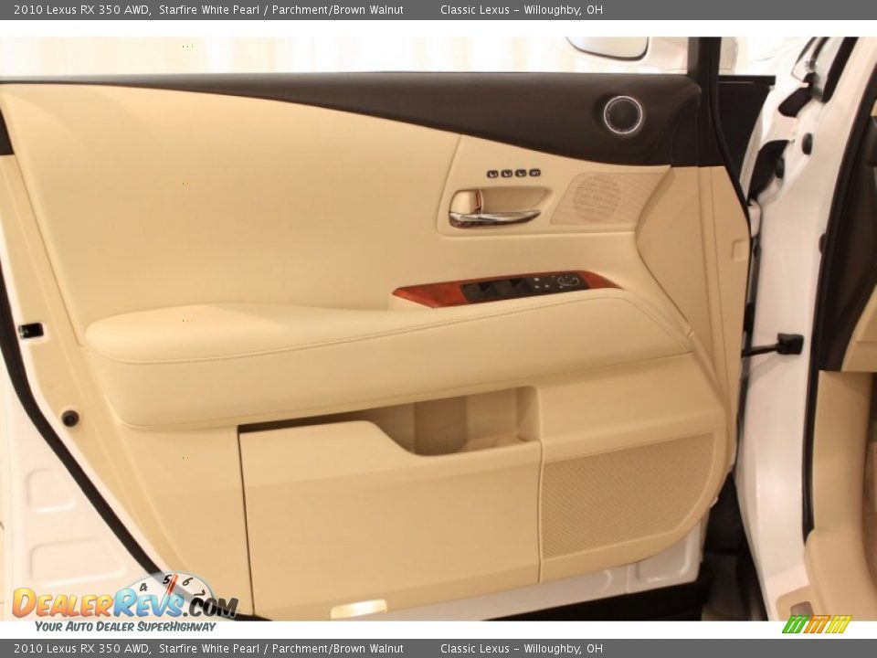 2010 Lexus RX 350 AWD Starfire White Pearl / Parchment/Brown Walnut Photo #4