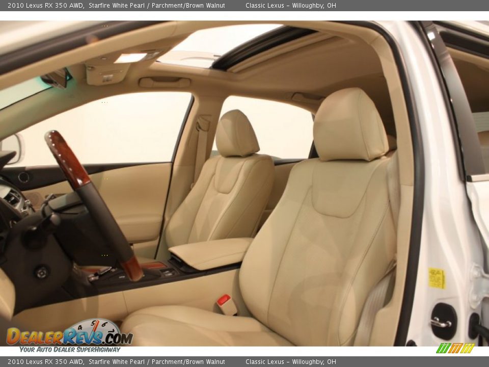 2010 Lexus RX 350 AWD Starfire White Pearl / Parchment/Brown Walnut Photo #5