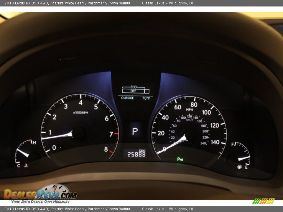 2010 Lexus RX 350 AWD Starfire White Pearl / Parchment/Brown Walnut Photo #10