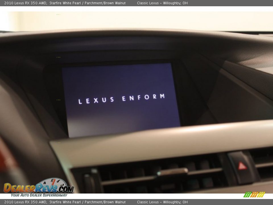 2010 Lexus RX 350 AWD Starfire White Pearl / Parchment/Brown Walnut Photo #12