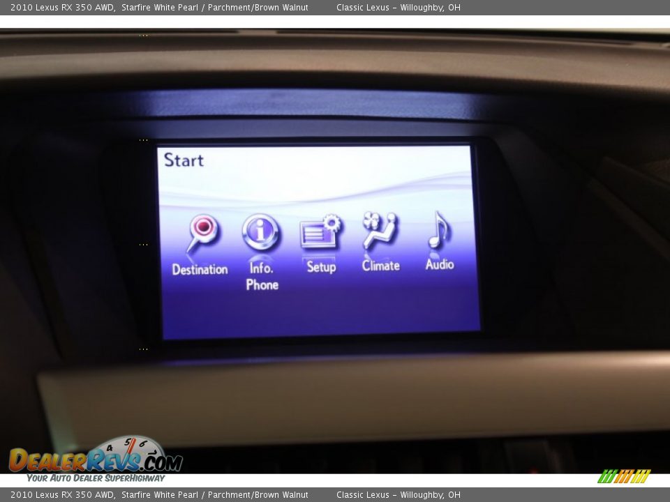 2010 Lexus RX 350 AWD Starfire White Pearl / Parchment/Brown Walnut Photo #15