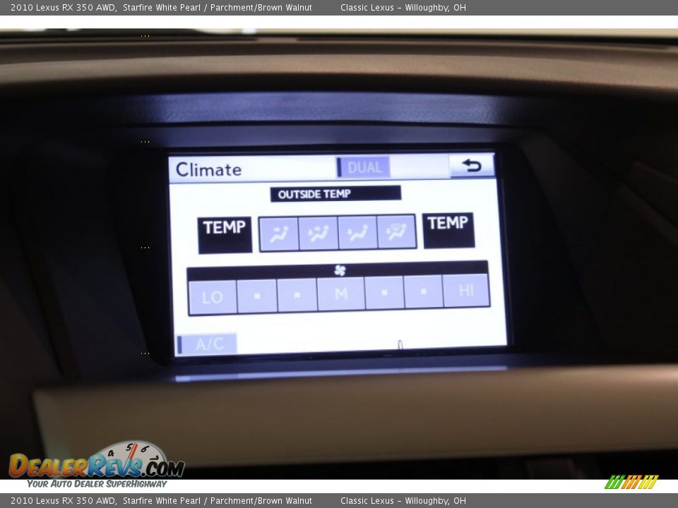 2010 Lexus RX 350 AWD Starfire White Pearl / Parchment/Brown Walnut Photo #20