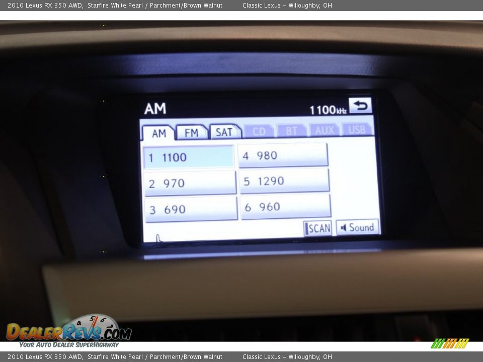 2010 Lexus RX 350 AWD Starfire White Pearl / Parchment/Brown Walnut Photo #21