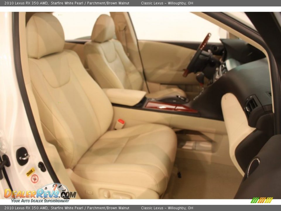 2010 Lexus RX 350 AWD Starfire White Pearl / Parchment/Brown Walnut Photo #24