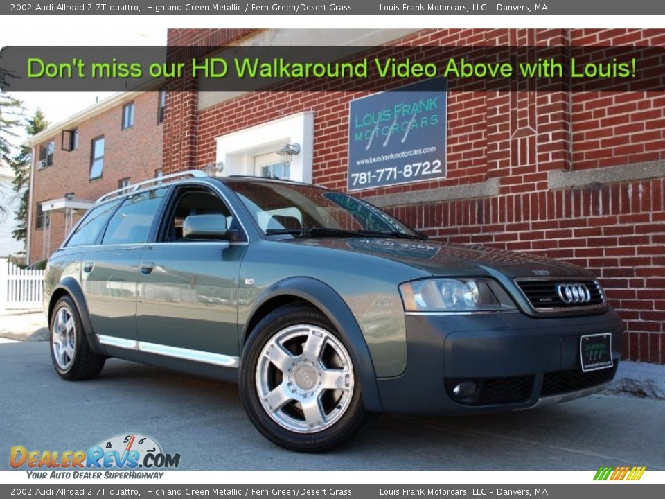 2002 Audi Allroad 2.7T quattro Highland Green Metallic / Fern Green/Desert Grass Photo #2