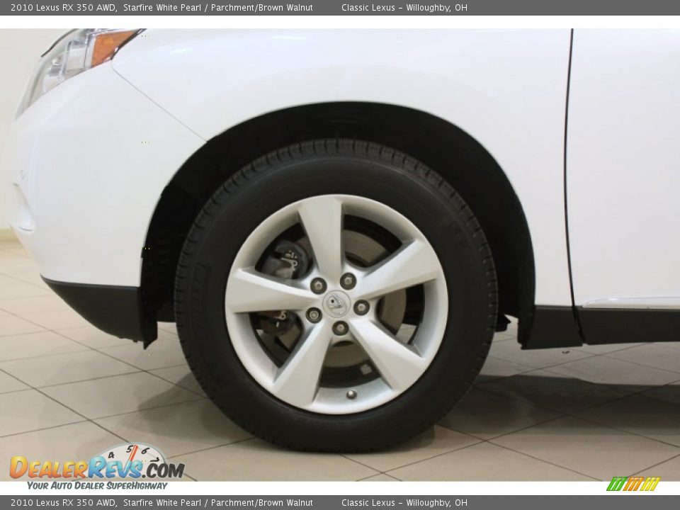 2010 Lexus RX 350 AWD Starfire White Pearl / Parchment/Brown Walnut Photo #31