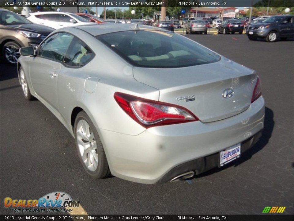 2013 Hyundai Genesis Coupe 2.0T Premium Platinum Metallic / Gray Leather/Gray Cloth Photo #6