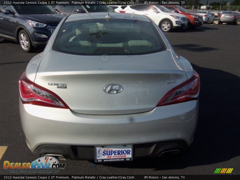 2013 Hyundai Genesis Coupe 2.0T Premium Platinum Metallic / Gray Leather/Gray Cloth Photo #7