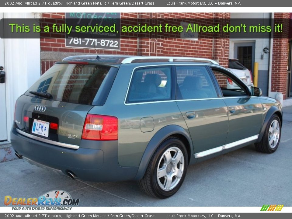 2002 Audi Allroad 2.7T quattro Highland Green Metallic / Fern Green/Desert Grass Photo #12