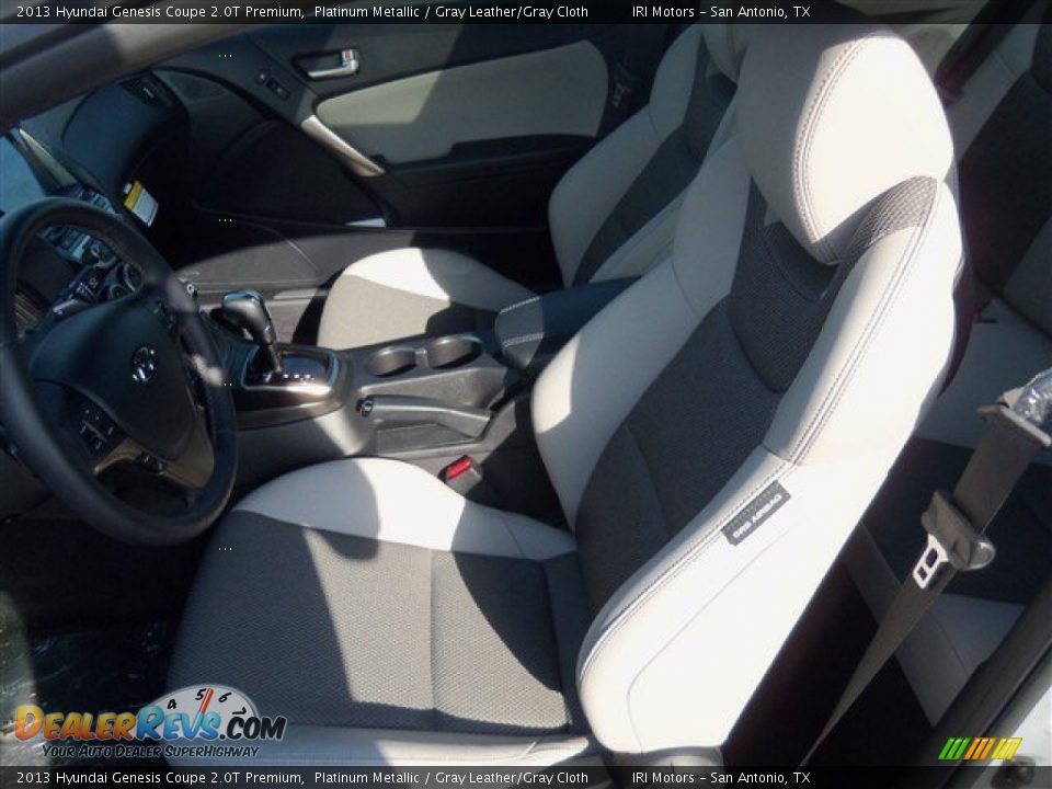 2013 Hyundai Genesis Coupe 2.0T Premium Platinum Metallic / Gray Leather/Gray Cloth Photo #11