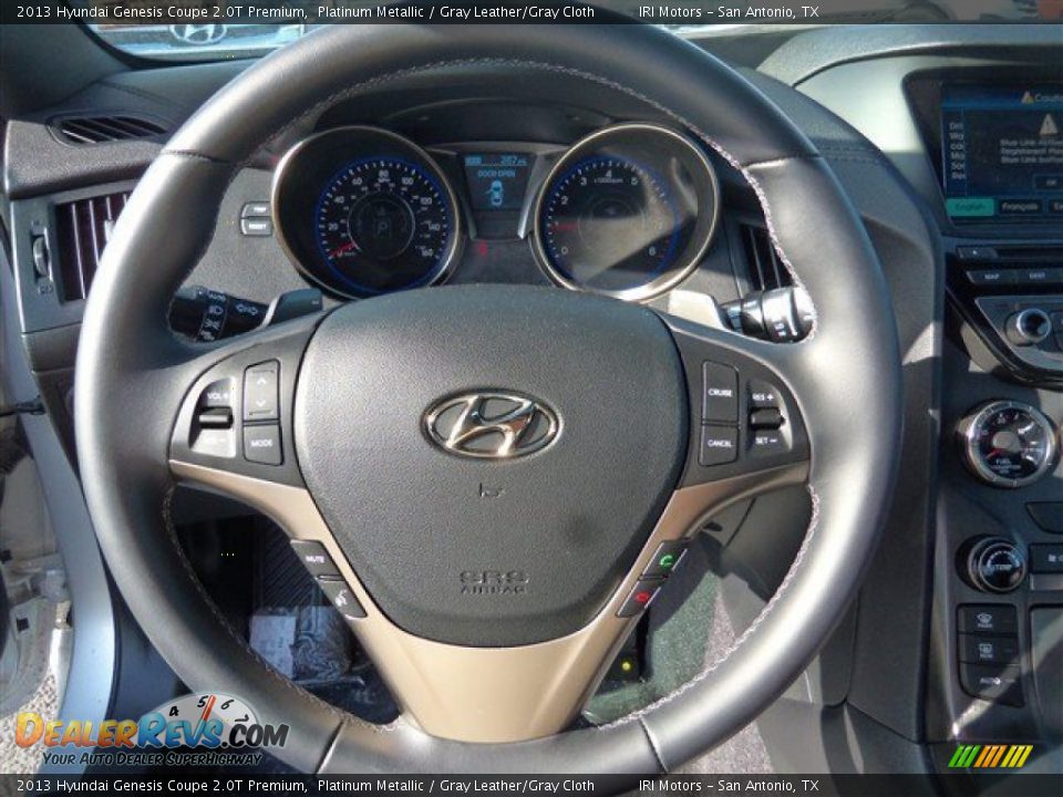 2013 Hyundai Genesis Coupe 2.0T Premium Platinum Metallic / Gray Leather/Gray Cloth Photo #13