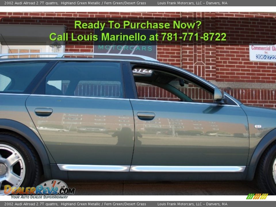 2002 Audi Allroad 2.7T quattro Highland Green Metallic / Fern Green/Desert Grass Photo #20