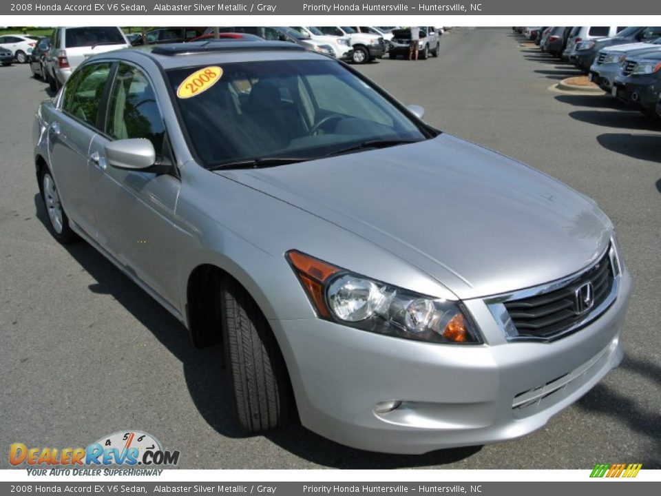 2008 Honda Accord EX V6 Sedan Alabaster Silver Metallic / Gray Photo #2