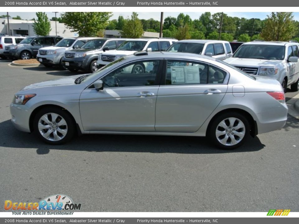2008 Honda Accord EX V6 Sedan Alabaster Silver Metallic / Gray Photo #3