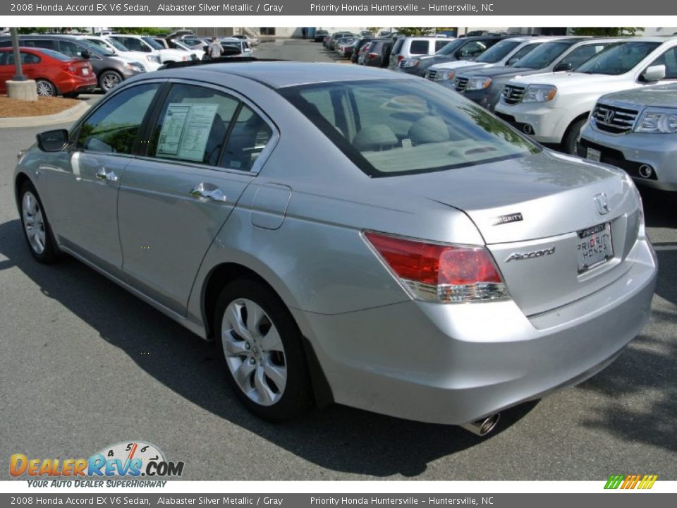 2008 Honda Accord EX V6 Sedan Alabaster Silver Metallic / Gray Photo #4