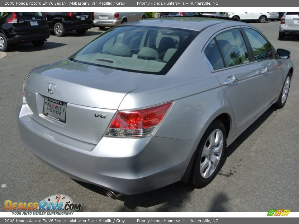 2008 Honda Accord EX V6 Sedan Alabaster Silver Metallic / Gray Photo #5